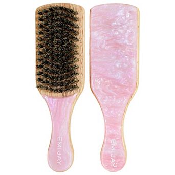 Emi Jay Mini Boar Bristle Smoothing Hair Brush in Pink Sugar