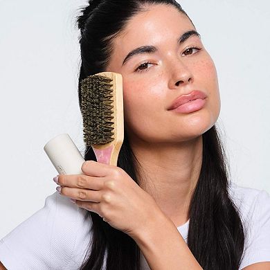 Mini Boar Bristle Smoothing Hair Brush in Pink Sugar