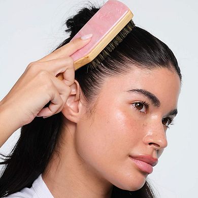 Mini Boar Bristle Smoothing Hair Brush in Pink Sugar