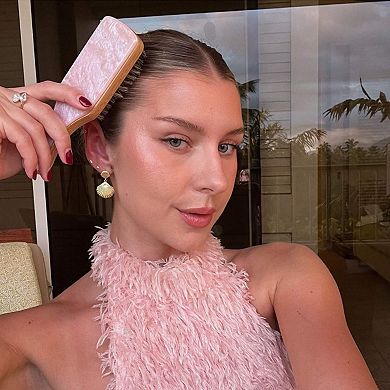 Mini Boar Bristle Smoothing Hair Brush in Pink Sugar