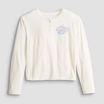 Girls 6-16 K-Pop Demon Hunters Huntrix Graphic Long Sleeve Henley Tee