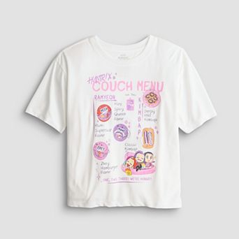 Girls 6-16 K-Pop Demon Hunters Huntrix Couch Menu Boxy Cropped Graphic Tee