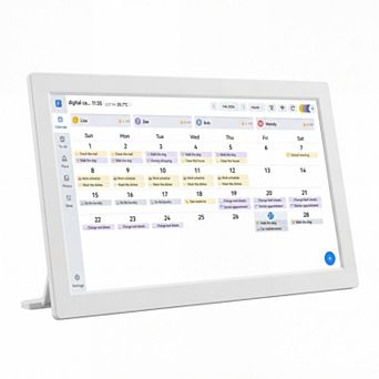 MYKKO 15.6" Digital Calendar Touchscreen Display, Wall & Desk Mountable - White