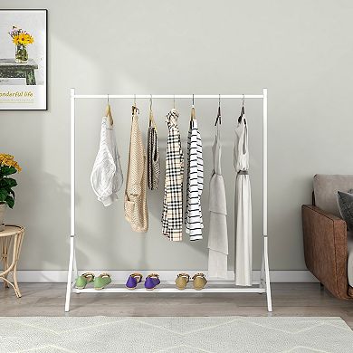 Garment Rack Freestanding, Bottom Double Pole Storage, Clothing Display Rack, Clothing Rack Bedroom