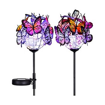 Outdoor Solar Garden Lights - 2 Pack Solar Powered Garden Stake Lights