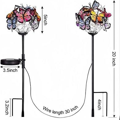 Outdoor Solar Garden Lights - 2 Pack Solar Powered Garden Stake Lights