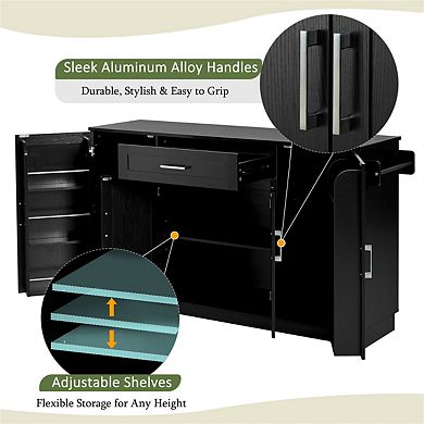 Sideboard Buffet Cabinet with Storage - 54.3" 4 Doors & 1 Drawer,MDF Storage with Adjustable Shelves