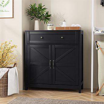 Kitchen Sideboard Buffet Cabinet -Storage Cabinet with Drawer and Adjustable Shelf,Barn Door Cabinet