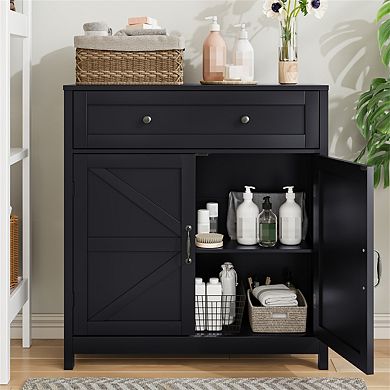 Kitchen Sideboard Buffet Cabinet -Storage Cabinet with Drawer and Adjustable Shelf,Barn Door Cabinet