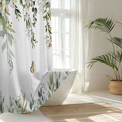No Hook Shower Curtain Set with Snap-in Liner, Waterproof Window