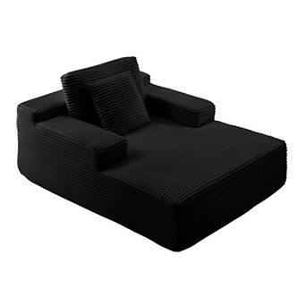 65.1'' Chaise Lounge Chair Indoor, Non-Assembly Upholstered Boneless Sofa, Compression Sofa
