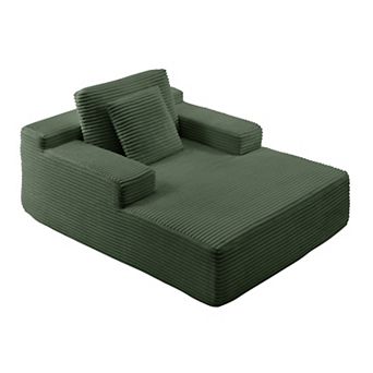 65.1'' Chaise Lounge Chair Indoor, Non-Assembly Upholstered Boneless Sofa, Compression Sofa