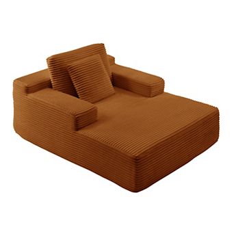 65.1'' Chaise Lounge Chair Indoor, Non-Assembly Upholstered Boneless Sofa, Compression Sofa