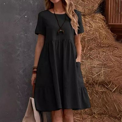 plus size loose cotton dresses Women's Plus Size Tunic Dress Summer Cotton Linen Shirt Long Sleeve Maxi Dresses  Loose Flowy Crewneck Beach Boho Dress Army Green at Amazon Women's Clothing  store