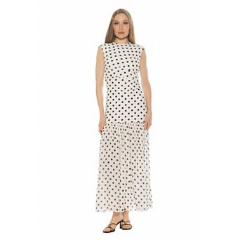 Women's ALEXIA ADMOR Caelen Crewneck Ruched Maxi Dress With Sheer Skirt