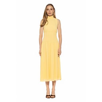 Women's ALEXIA ADMOR Noor Sleeveless Smocked Neck Midi Dress