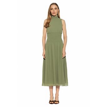 Women's ALEXIA ADMOR Noor Sleeveless Smocked Neck Midi Dress