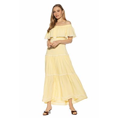 Women's ALEXIA ADMOR Esme Off Shoulder Flounce Tiered Maxi Dress