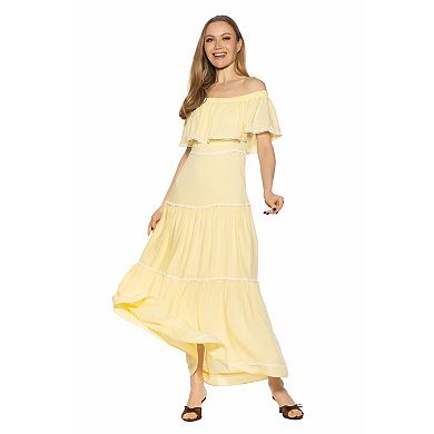 Women's ALEXIA ADMOR Esme Off Shoulder Flounce Tiered Maxi Dress