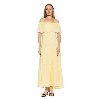 Women's ALEXIA ADMOR Esme Off Shoulder Flounce Tiered Maxi Dress