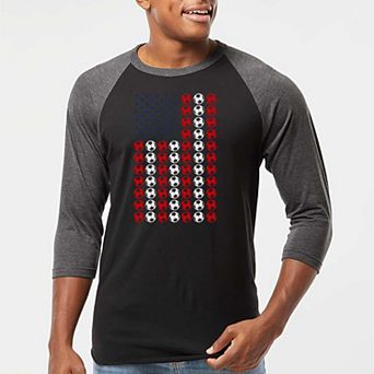Soccer Flag - Men's Raglan Baseball Word Art T-Shirt