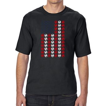 Soccer Flag - Men's Tall and Long Word Art T-Shirt