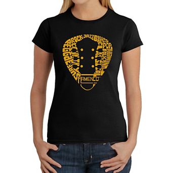 Guitar Pick Genres - Women's Word Art T-Shirt