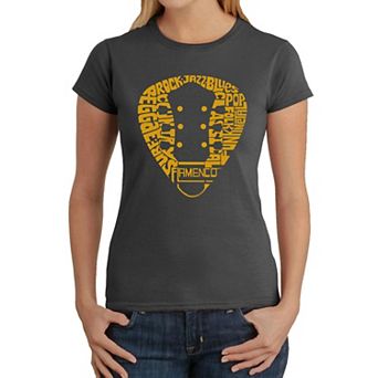 Guitar Pick Genres - Women's Word Art T-Shirt
