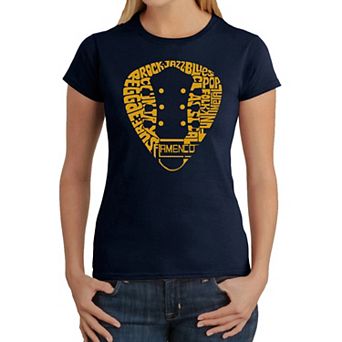 Guitar Pick Genres - Women's Word Art T-Shirt