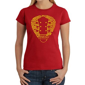 Guitar Pick Genres - Women's Word Art T-Shirt
