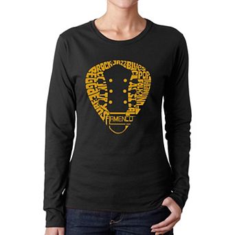 Guitar Pick Genres - Women's Word Art Long Sleeve T-Shirt