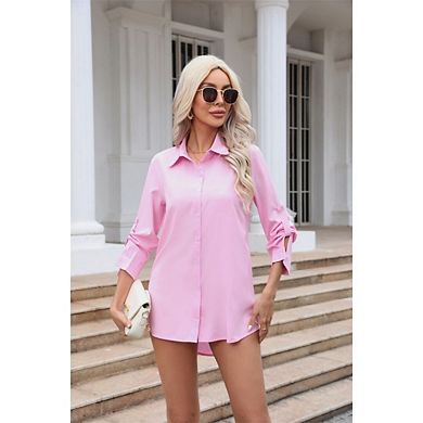 Women's Wrinkle Free Long Sleeve Collared Dress Blouses Casual Work Office Tunics Tops