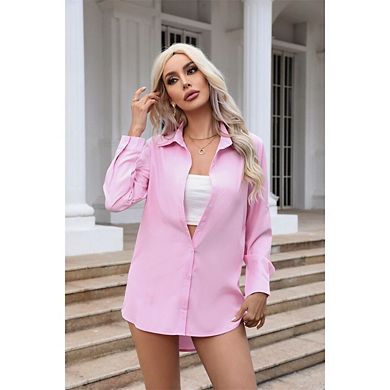 Women's Wrinkle Free Long Sleeve Collared Dress Blouses Casual Work Office Tunics Tops