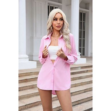 Women's Wrinkle Free Long Sleeve Collared Dress Blouses Casual Work Office Tunics Tops