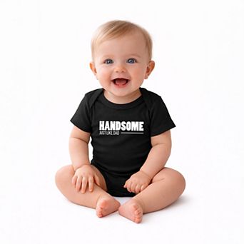 Handsome Just Like Dad - Infant Short Sleeve Graphic Bodysuit