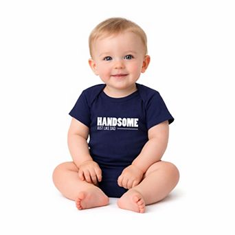 Handsome Just Like Dad - Infant Short Sleeve Graphic Bodysuit