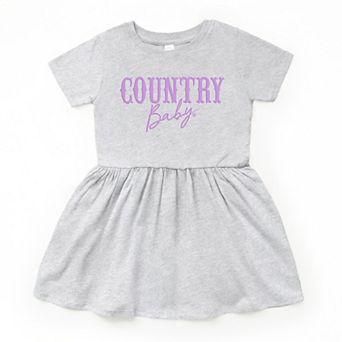 Country Baby Puff Print - Toddler Graphic Dress