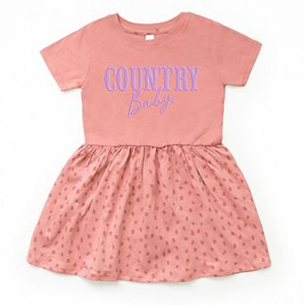 Country Baby Puff Print - Toddler Graphic Dress