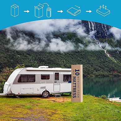 Opoiar King RV Mattress 10 Inch Tencel Cover Memory Foam Cooling Medium Firm Back Support