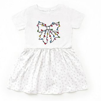 Christmas Light Bow Coquette - Toddler Graphic Dress