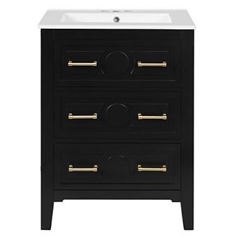 Merax 24" Bathroom Vanity with Ceramic Sink Combo Free Standing Single Vanity Set