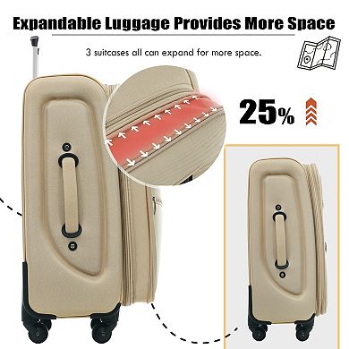 Merax 5-Piece Softside Expandable Luggage Set with Spinner Wheels & Duffel Bag