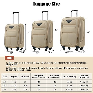 Merax 5-Piece Softside Expandable Luggage Set with Spinner Wheels & Duffel Bag