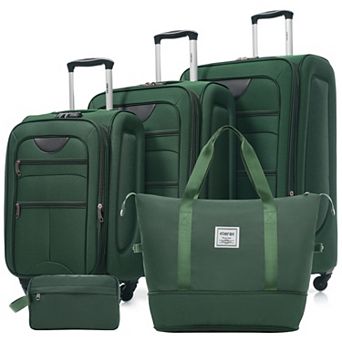 Merax 5 pc Softside Expandable Luggage Set with Spinner Wheels & Duffel Bag