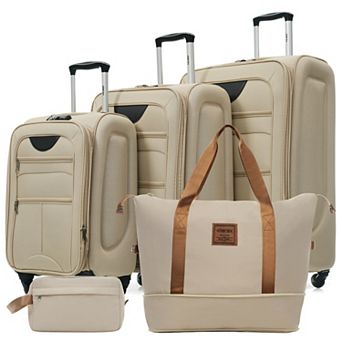 Merax 5 pc Softside Expandable Luggage Set with Spinner Wheels & Duffel Bag