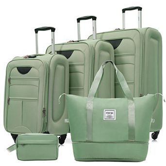 Merax 5 pc Softside Expandable Luggage Set with Spinner Wheels & Duffel Bag