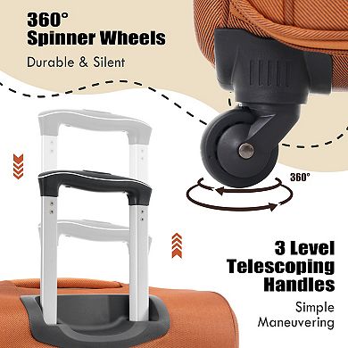 Merax Softside Expandable Spinner Luggage Set 3-Piece Lightweight Suitcase (22/26/30 Inch)