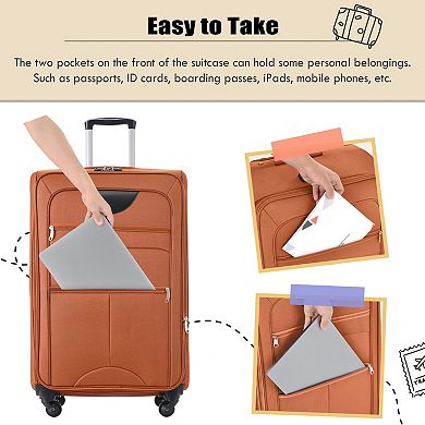 Merax Softside Expandable Spinner Luggage Set 3-Piece Lightweight Suitcase (22/26/30 Inch)