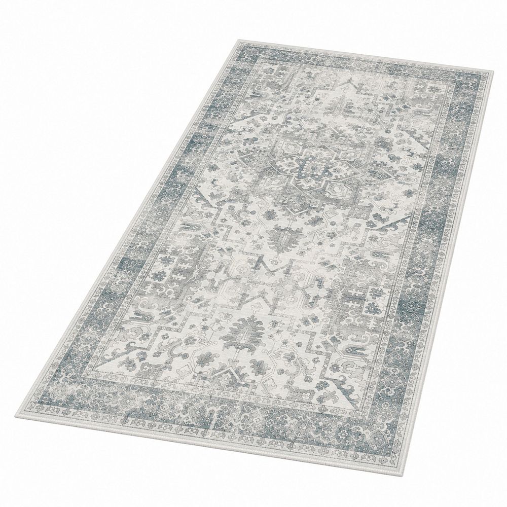 Boho Washable Runner Rug Non Slip Ultra Thin Low Pile Vintage Soft for ...