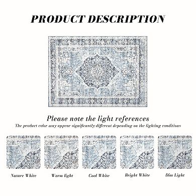 Boho Ultra Soft Washable Non Slip Stain Resistant Area Rug for Home Rooms